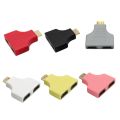 Colorful 1080P HDMI Ports Male to 2 Female 1 In 2 Out Splitter Adapter. 