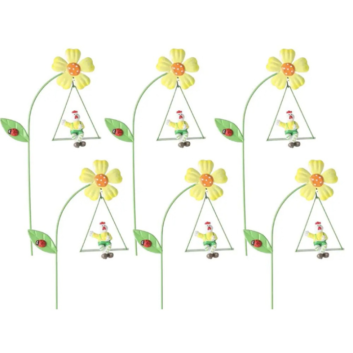 iron Garden Flowers 6pcs Decorative iron Plant Stakes C