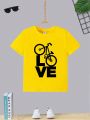 Children's Set Short Kit and Cotton T-shirt Love Bike Fashion Teen Kids. 