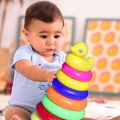 Rainbow Stacking Ring Toys for Kids, Baby Rings Toys, 9 Pcs Stacking Ring Tower Construction Toys, Multicolor Rings Toy Play Activity Baby Toys. 