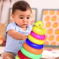 Rainbow Stacking Ring Toys for Kids, Baby Rings Toys, 9 Pcs Stacking Ring Tower Construction Toys, Multicolor Rings Toy Play Activity Baby Toys. 