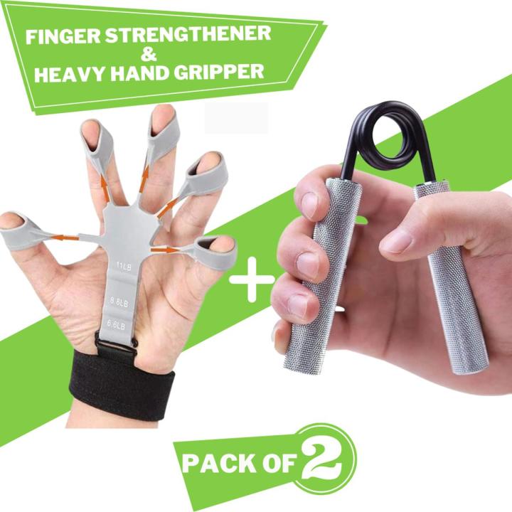 Pack of 2 Metal Heavy Hand Gripper and finger strengthener forearm ring hand exercisers silicone squeezer gripper for muscle strengthening training tool Daraz.pk