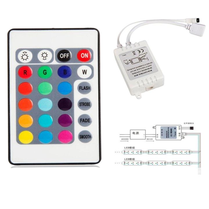 Led Strip 12V 24 Key Ir Remote Wirlesss Controller For Smd2835 5050 Led Strip Led Rgb Control Box Dimmer Rgb Controller