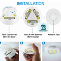 PACK OF 3 - Remote control LED Light COB Under Cabinet Light Night Light Wireless Remote Control Dimmable Wardrobe Lamp 3W Super Bright Closet Lighting | Cell not included | 3Pcs + 1 remote (white color). 