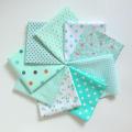 100% Cotton 9 Assorted Pre Cut Charm 10" Squares Quilt Fabric F209. 