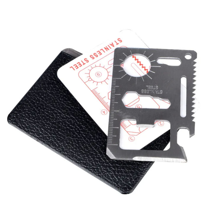 1 Silver [HOT] Wallet Card Knife EDC Outdoor Pocket Tools High Quality Camping Multi-Functional Combination Tool Stainless Steel Accessories