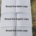 Broad line English,Urdu and Math Copy. 
