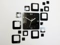 3D Wooden Wall Clock,Wooden Watch DIY Design Decoration Clocks Square Wall Clocks New Design Creative Clocks for Home Living Room and Offices and for Gifts. 