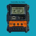 Dual USB Solar Charge Controller with Large LCD Display 12V/24V DC Input or Solar Panel Regulator. 
