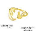 Skyrim New In Women's Crescent Moon Star Cat Ring Stainless Steel Fashion Cute Animal Open Finger Rings Jewelry Gift Wholesale. 