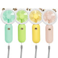 Handheld Mini Fan USB Rechargeable Cooling Fans Cute Portable Night Light Summer Small Pocket Fan Cartoon Mute Fans for Dormitory Home Student Outdoor Travel. 