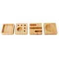 4 Pcs Bamboo Desktop Organizer Multi-Use Bamboo Set Bamboo Office Organizer for Desk Bamboo Accessories or Pen Storage. 