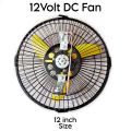 DC 12Volt Fan, Small Fan 12", High Speed Wind, Solar/Battery Both Work,. 