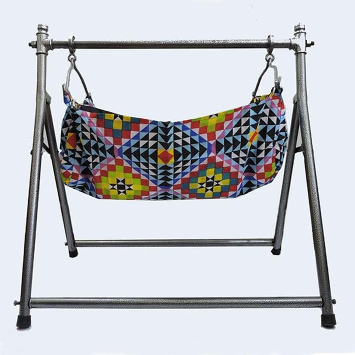 New Born Baby Heavy Gauge Swing Cradle with Cloth / baby cradle swing of metal / kid metal frame swing jhoola