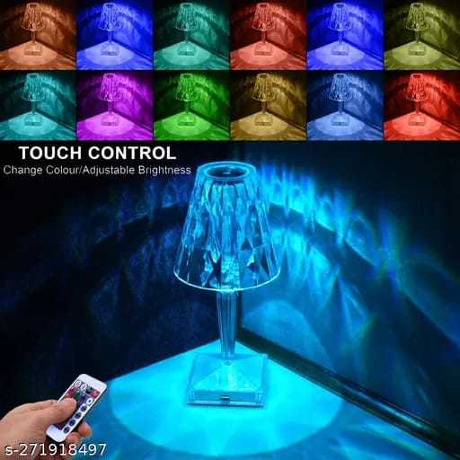 RGB Crystal Diamond Touch Lamp – Rechargeable Color Changing Rose Table ...