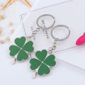 1Pc Stainless Green Leaf Keychain Fashion Four Leaf Clover Steel Lucky Key Chain Eshylala. 