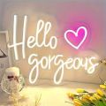 Hello Gorgeous Neon signboard with demanding features – Fully customized neon name signboard with exclusive Neon designs and Neon sign colors. Neon sign is highlighted for its top Quality neon usage and best for room decoration.. 