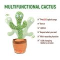 Rechargeable dancing cactus toy with 120 Songs Plush Funny Electronic Singing Dancing Cactus Shaking Cactus Lightning, Wriggle Twisting Cactus Cute Plush Toy Education Toy for Children Playing Birthday Gift and Home Decoration Kids Toy. 