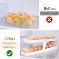 Egg Holder for Refrigerator, New Auto Rolling Egg Organiser Egg Storage, 2 Layer Fridge Egg Trays, Space Saving Egg Tray for Fridge Storage-1Pack. 