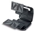 New Kenwood SMM02.000SI 3 in 1 Sandwich Maker (Sandwich, grill/griddle, waffle) - 750W - Black&Steel. 