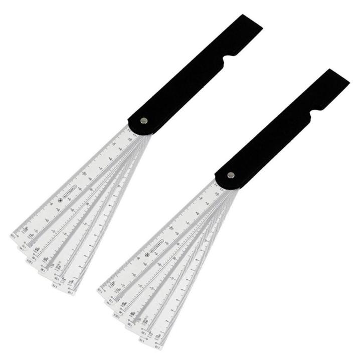 Butterfly Faltbarer Luefter Design Massstab Lineal Weiss+Schwarz
