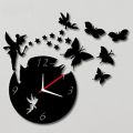 Fairy And Butterflies Wall Clock Wooden And Acrylic Watch DIY Design Decoration Piece Item For Home Living Room And Offices And For Gifts. 