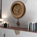 Hitco Round Hanging Wall Clock - Pendulum Style Wall Clocks - New Hanging Wall Clocks for Bedroom / Living Room / Decor - Decorating Item for Home - Clock Wall Stylish. 