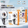 RMG TRADERS PLOKMA Ready Stock U20 Ring LED Selfie Mirror Clip HP Practical Clip-On Mirror for Selfies & Content Creation. 