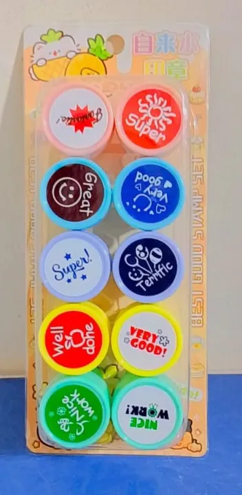 Colorful Teacher Reward Stamp Set – 10 Pcs Self-Inking Motivational ...