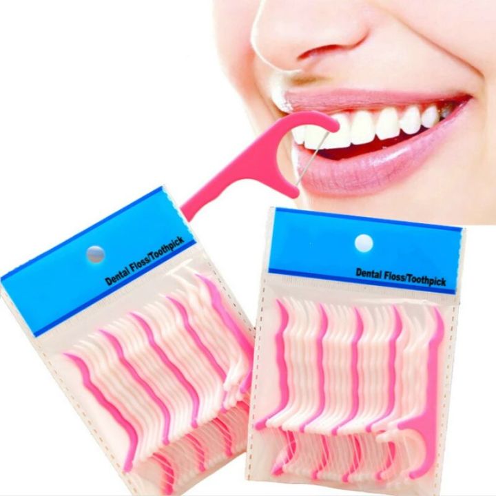 【HOT】 100Pcs Dental Floss Interdental Brush Teeth Stick Toothpicks Tooth Thread Floss Pick Plastic Tooth Picks