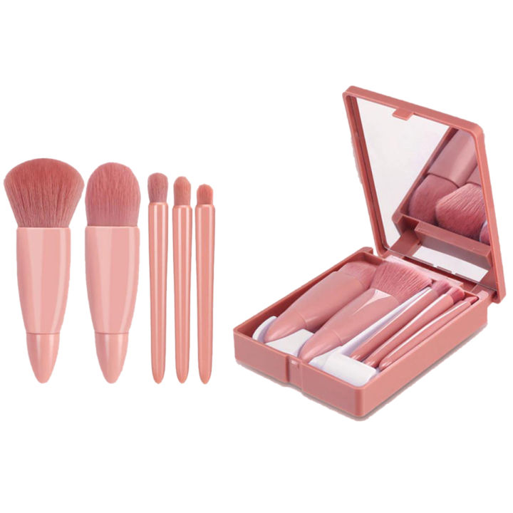 5PCS Korean Super Soft Concealer Cosmetic Set Travel Brush Set Makeup Eye Shadow Multi Colour Eyelash Mini Makeup Brushes Set