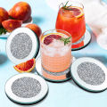Crystal Glass Coasters Holder Round Durable Heat Resistant Coaster Tea Coffee Drink Mug Mat Table Placemat Decorative Tray. 