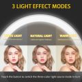 Vanity Table LED Makeup Mirror with Touch Screen chargeable 3 mode Dimmable Light Dressing table make-up lamp mirror for bedroom. 