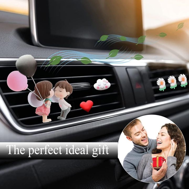 Welltech Blue Cap Cute Couple Perfume Vent Clip Car Air Freshener with ...