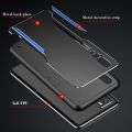 For Huawei P20 Electroplated Metal Back Panel Soft TPU Bumper Double Shockproof Protective Cover Compatible case. 