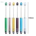 6 Pieces Creative Beadable Pens Stationery Portable Classroom Presents Bead Ballpoint Pen for Office. 