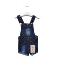 Denim Romper For Kids in Navy Blue Shorts Style (1-4 Years). 