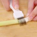 New kitchen Slicers utensils Onion Slicer Cutting Aid Holder Guide Slicing Safe Fork Onion Cooking Accessorie-White. 