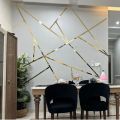 3D Wall Mural Wallpaper Modern Abstract Geometric Golden Lines Wall Cloth Living Room Wall Home Decor. 