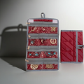 CUSTOMIZEJewellery Organizer Box for Girls | Ear Rings & Necklace_Bracelets Holder | Small Jewelry Box Vanity Hanger Stand Velvet. 