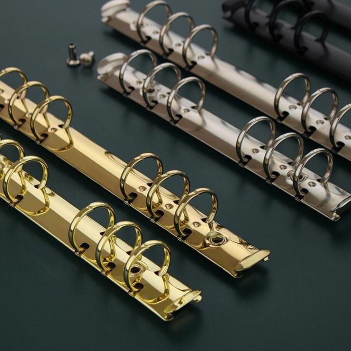 6 Holes 3 Color Paper Fasteners DIY Album Diary Stationery Detachable Paper Binding Clips Loose Leaf Ring A5 A6 File Folder Paper Binder