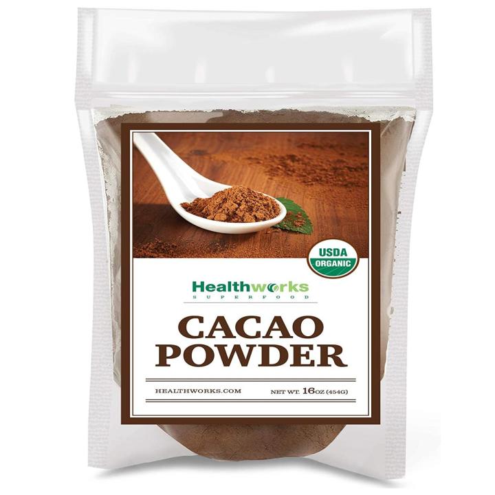 Healthworks Cacao Powder (16 Ounces / 1 Pound 454g) | Cocoa Chocolate Substitute | Certified Organic | Sugar-Free, Keto, Vegan & Non-GMO | Peruvian Bean/Nut...