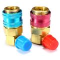 【Best  Discounts】A/C Air Condition Quick Coupler Adapter High Low Manifold Connector R134A HVAC. 