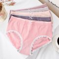 Cross border flamingo lace women's panties wholesale seamless non-marking graphene padded crotch boxed women's triangle briefs. 