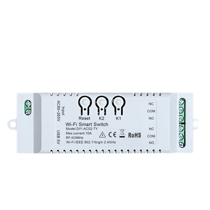 2CH Tuya WiFi Smart Switch 85-265V 5V 2.4G WiFi Smartlife Home Automation Module for Alexa Home IFTT