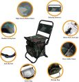 LEADALLWAY  Fishing Chair with Cooler Bag Compact Fishing Stool Foldable Camping Chair. 