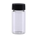 1pcs 20ml small lab glass vials bottles clear containers with black screw cap. 