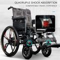 Folding Electric Powered Wheelchair Personal Mobility Scooter Wheelchair - Aluminum Alloy Material is Lighter and Stronger. 