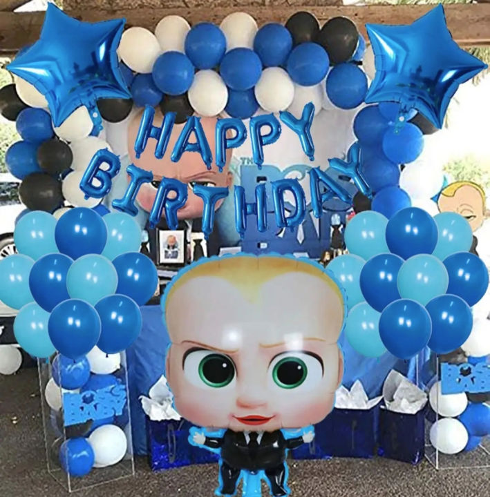 Blue 31st Birthday Party Decorations Kit - Foil Balloons, Garland & Cake Topper Set