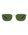 Ray-Ban Sunglasses Chromance Square Silver Frame Dark Green Polarized Lenses-RB3684CH-003/P1-58. 